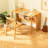 Bamboo Folding Desk, Space-Saving Computer Desk for Small Spaces, Foldable Study Table with Open Shelf for Bedroom, Home Office, Dorm, Natural Solid Bamboo Construction