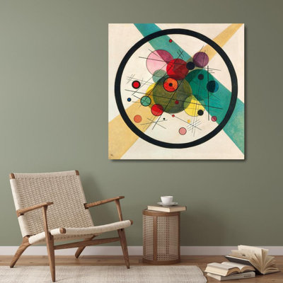 «Red Barrel Studio® Kandinsky, Wassily», reproduction d'art sur toile tendue sous le titre: Cercles en cercle