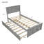 Lit plateforme gris élégant avec lit gigogne peu encombrant et structure en bois massif durable pour les chambres modernes