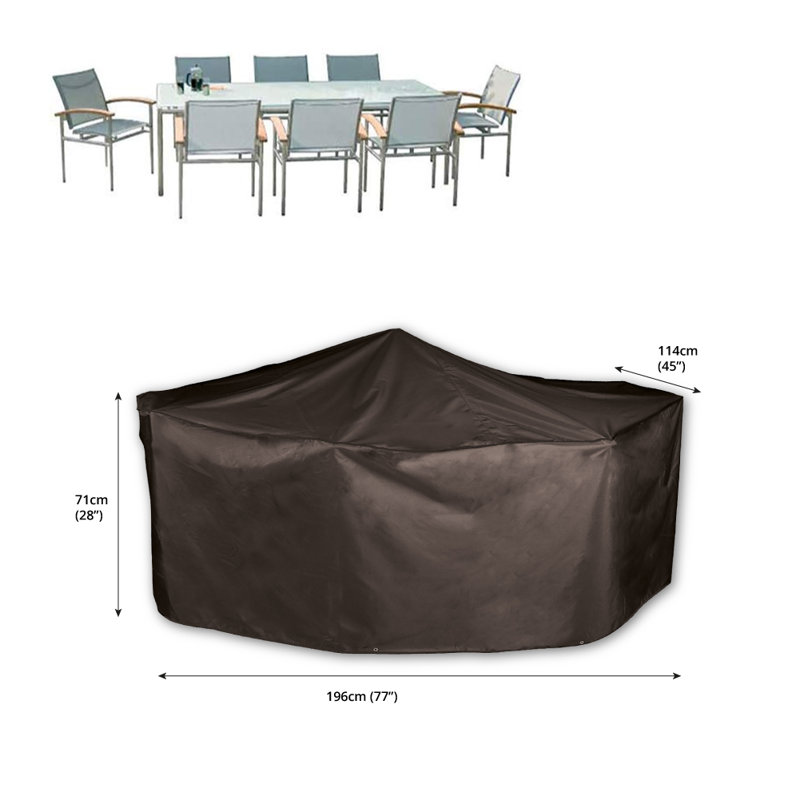 Outdoor Patio Dining Set Cover, Black