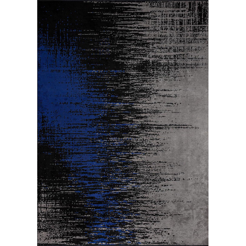 Bektas Abstract Hand Loom Indoor / Outdoor Area Rug, Rectangle 6'7" x 8'2"