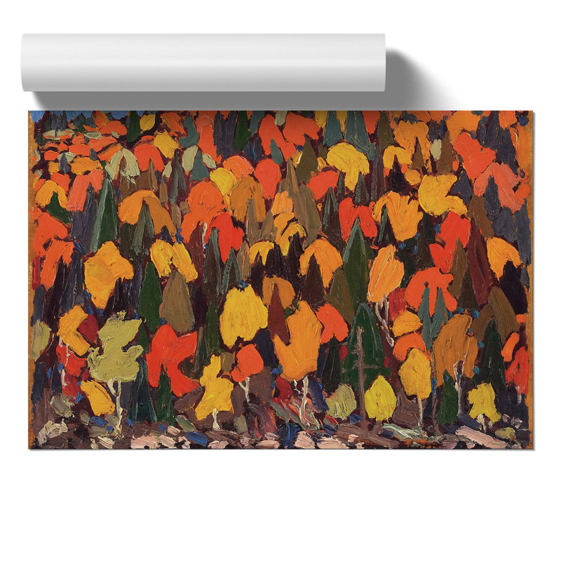 Autumn Foliage by Tom Thomson - No Frame Painting, 21cm H x 30cm W x 0.1cm D