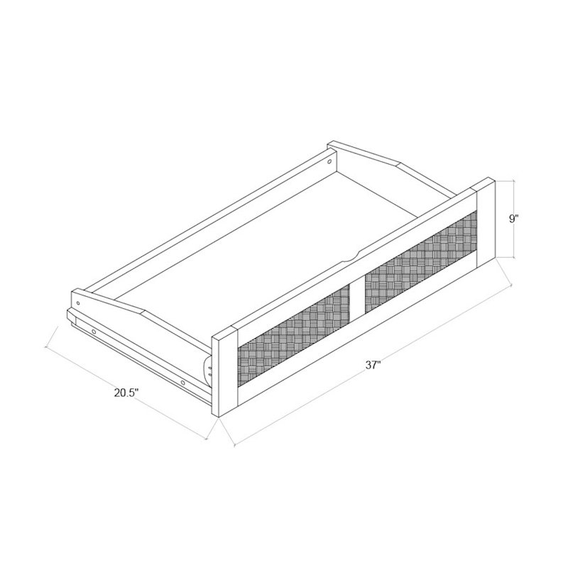 Full-size Futon Frame with Storage in Honey Finish, Mattress not Included