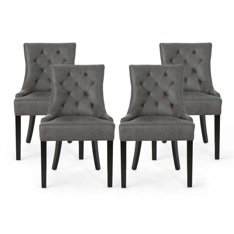 Chaises de salle à manger rembourrées Modern, Ardoise, 4