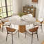 Table de salle à manger ronde moderne avec plateau en pierre frittée de qualité supérieure et pied central robuste en bois massif pour 2 à 6 personnes-1019193407-1035357548-1035357539