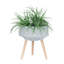 Jardinière S / 2 11/15 po Terrazzo avec pieds en bois