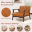 Chaise d'appoint à structure en bois d'hévéa avec accoudoirs pour le salon-381562619