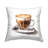 Latte with Swirled Design Decorative Printed Throw Pillow by RB