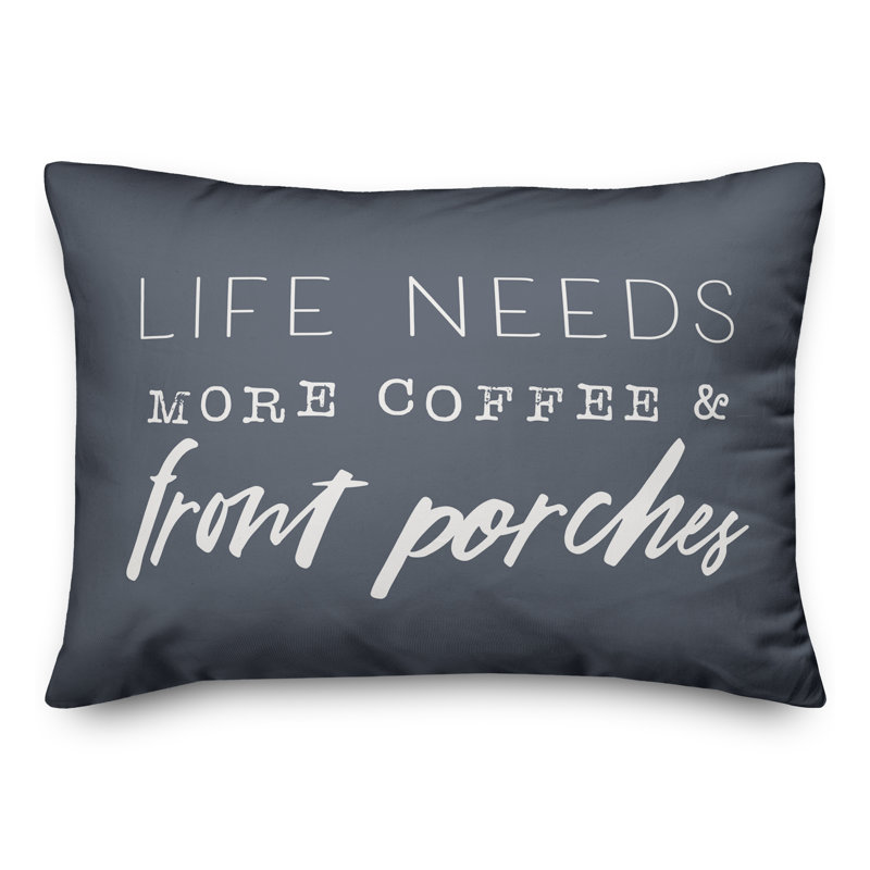 Coussin décoratif intérieur / extérieur en polyester , H 14 po x l 20 po, Ardoise
