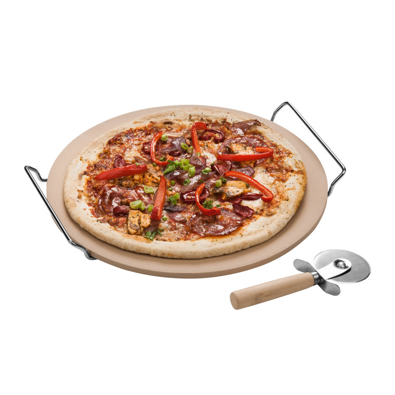 Symple Stuff Ceramic Pizza Stone, 4cm H x 35cm W x 33cm D