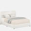 Grand lit plateforme tapissier ivoire grand avec rangement breveté à 4 tiroirs, tête de lit capitonnée à coutures courbées, support de matelas à lattes en bois, aucun sommier requis