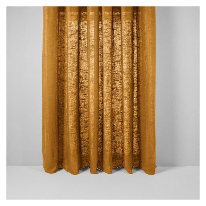 Bellavista Semi Sheer Curtain Single Panel, Ochre, Width 200 x Drop 280cm