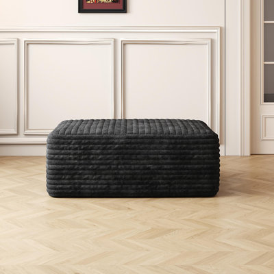 Sofa Ottoman ,No Assembly Required,Black(Plush Corduroy Fabric)