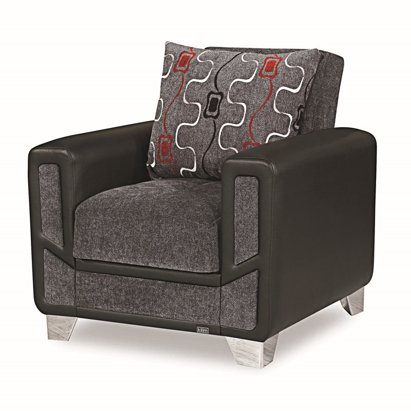 Fauteuil rembourré convertible avec rangement
