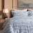 Premium Cotton Jacquard Bedding Sets, King Blue Modern Home Duvet