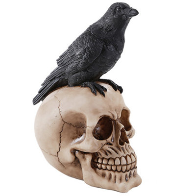 Figurine raven raven sur crâne poe Branford