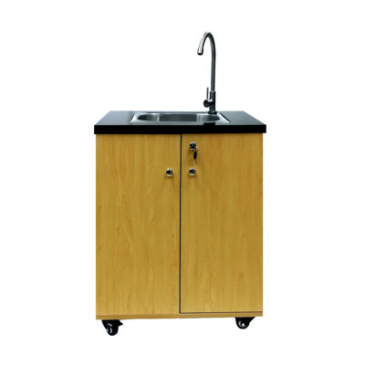 17.72'' L x 23.62'' W Matte Black Portable Handwash Station with Faucet