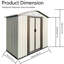 Remise pour outils de jardin 5X3, structure en alliage d'aluminium pour une performance durable, couleur blanc crème, nouveau design avec look moderne, outils intérieurs spacieux, conception ventilée et imperméable, vient