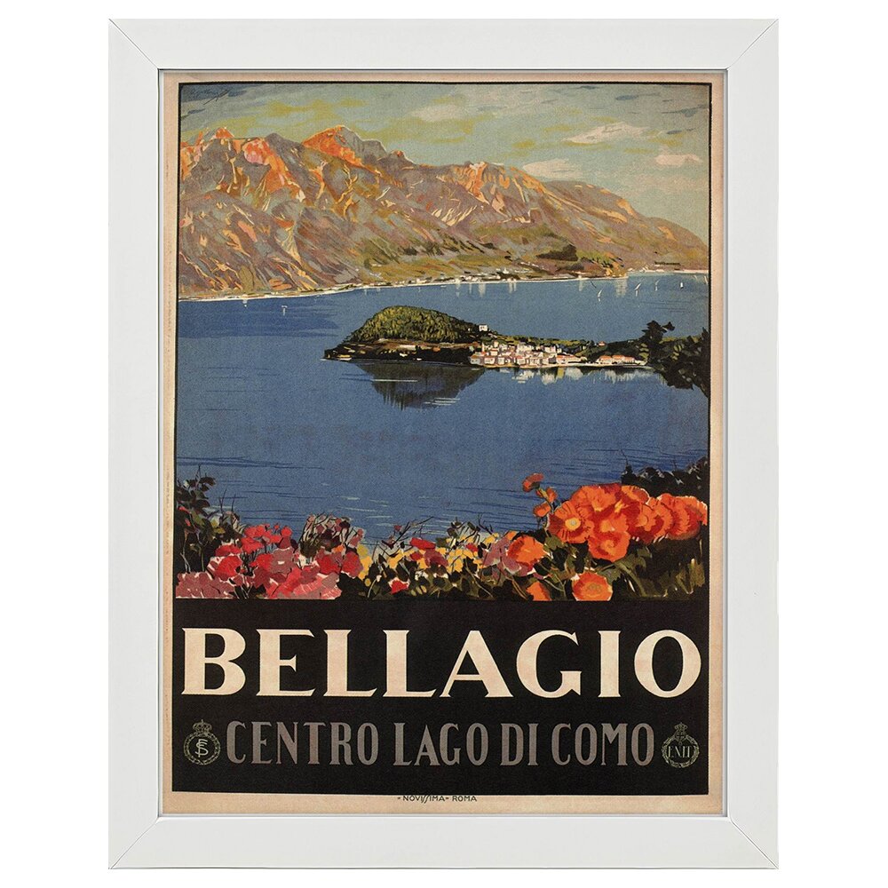 Leinwandbild Vintage Tourist Poster Bellagio