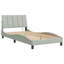 Structure de lit avec DEL sans matelas Hanko velours gris clair 39,4 po x 74,8 po-628923250-628923249