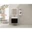 Meuble-lavabo de 24 pouces avec lavabo en résine à rebords épais et trois supports de rangement, finition en châtaignier noir, contreplaqué fonctionnel contemporain pour installation