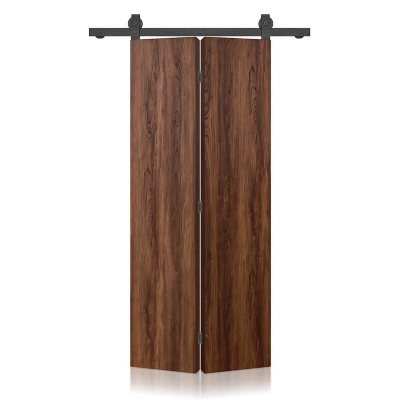Ensemble de quincaillerie pour porte de grange coulissante à structure creuse en noyer, 26 po x 86 po