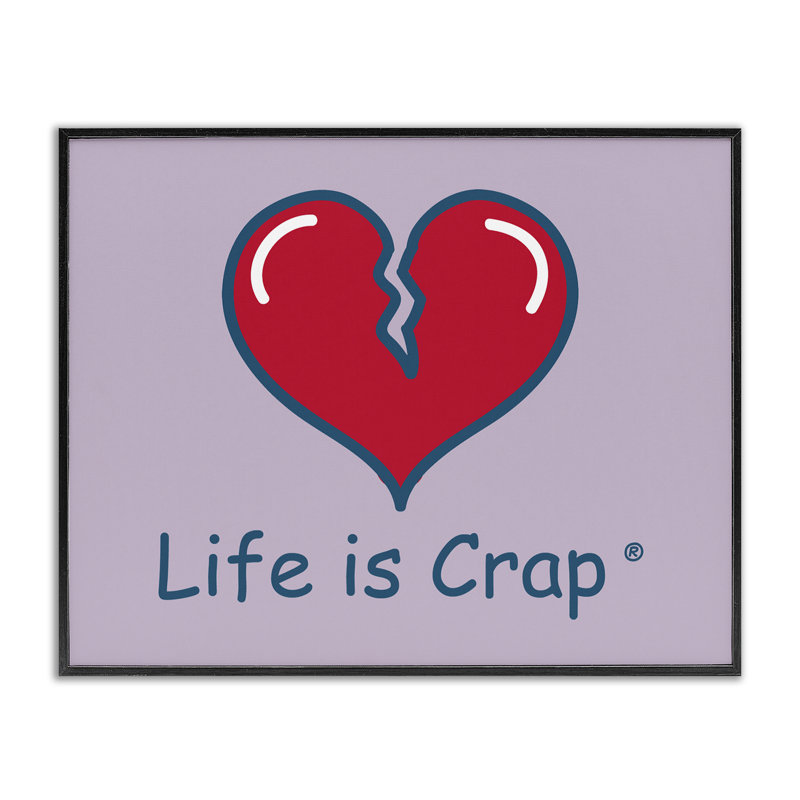 «Life Is Crap Heart Break», estampe numérique par LIC, Giclée encadrée noir minuit, H 16 po x l 20 po