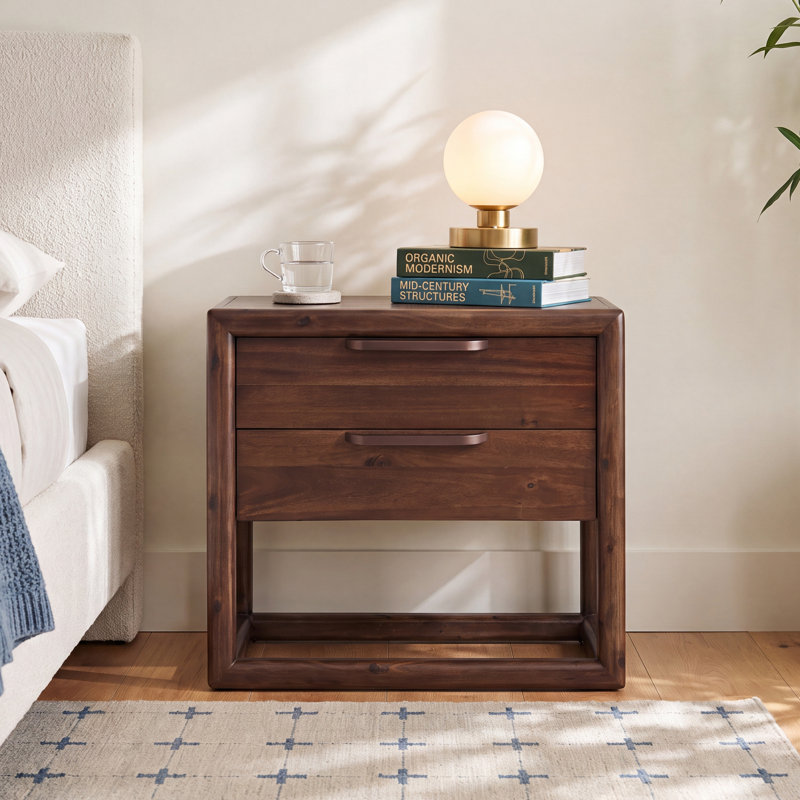 Rosy 28'' W Solid Wood Nightstand