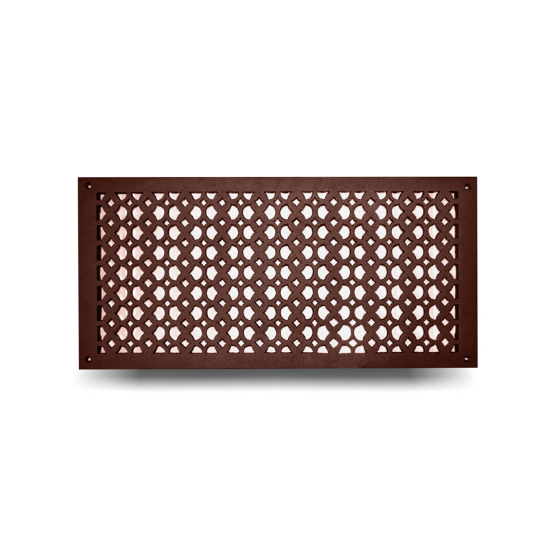 Grille murale en métal, 22" L x 10" W x 0.6" H, Brun