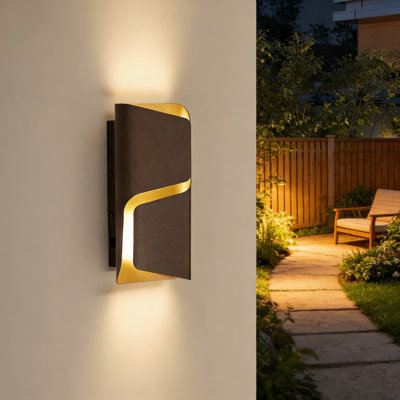 LED Outdoor Wall Sconce Light Fixture, 2 Pack Modern Wall Lights With 3CCT Selectable & 10-100% Dimmable, IP44 Waterproof For Patio, Entrance, Garage, Porch And Hallway