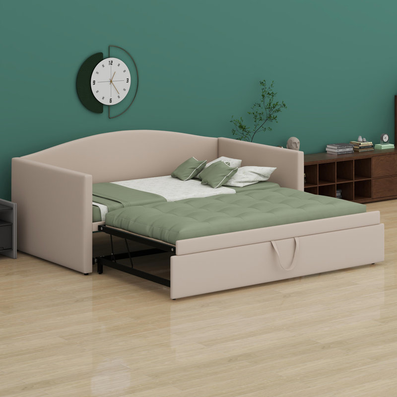 Lit de jour avec couchette extensible, Beige