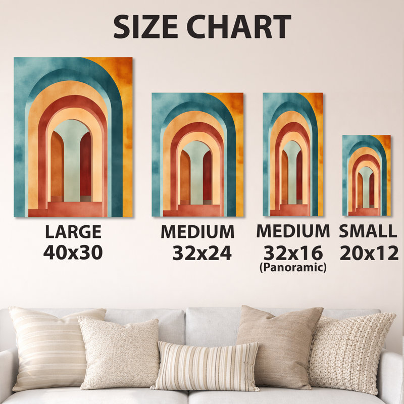 «Mute Archway», art mural géométrique abstrait, impression sur métal moderne, L 24 po x H 32 po