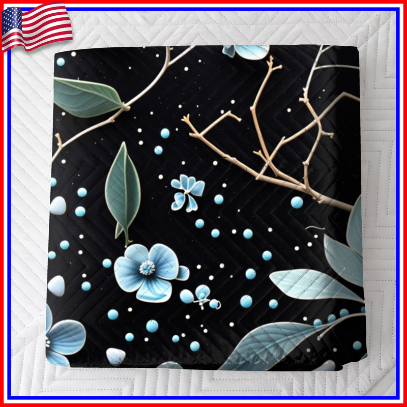 Floral Branches Quilted Bedspread All Sizes, Twin