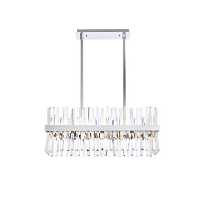 Athol Metal Linear Chandelier with Crystal Accents