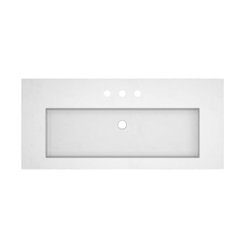 48" Capistrano Vanity Top With Integral Sink, Pearl, 8" Centers