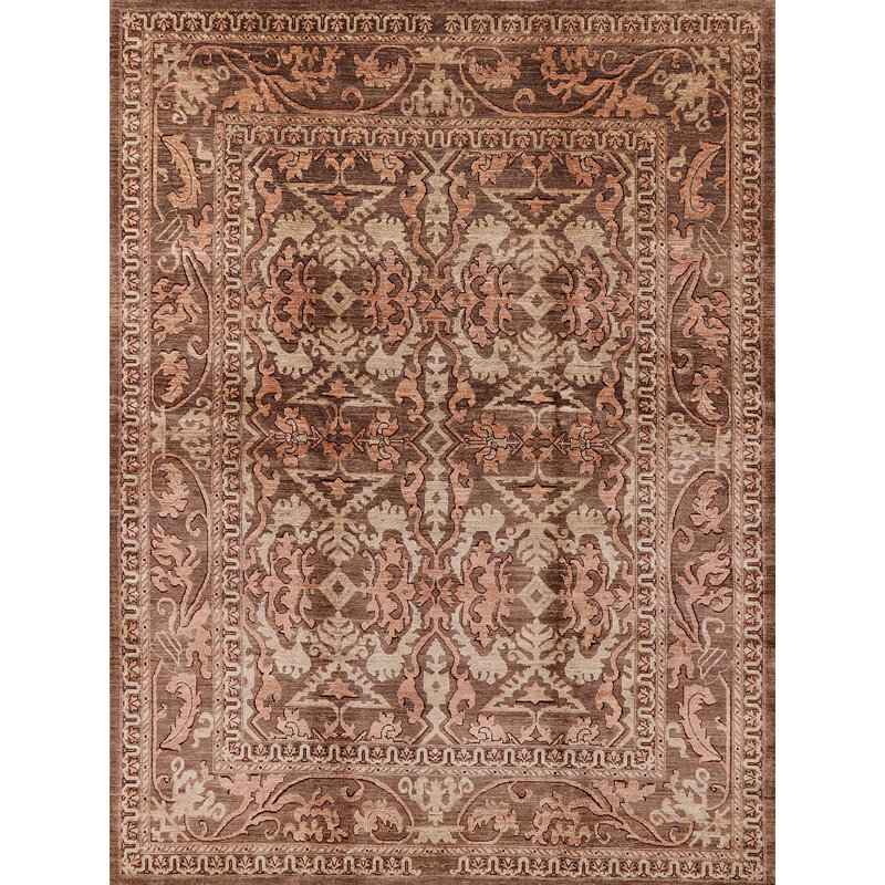 Tapis oriental beige / brun, Carré 7 pi
