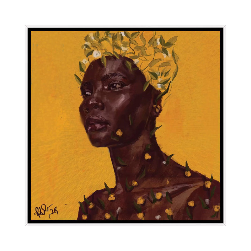Sprout par Adekunle Adeleke-reproduction d’art, Pas de tapis, H 37 po x l 37 po x P 1,5 po, Toile blanche encadrée