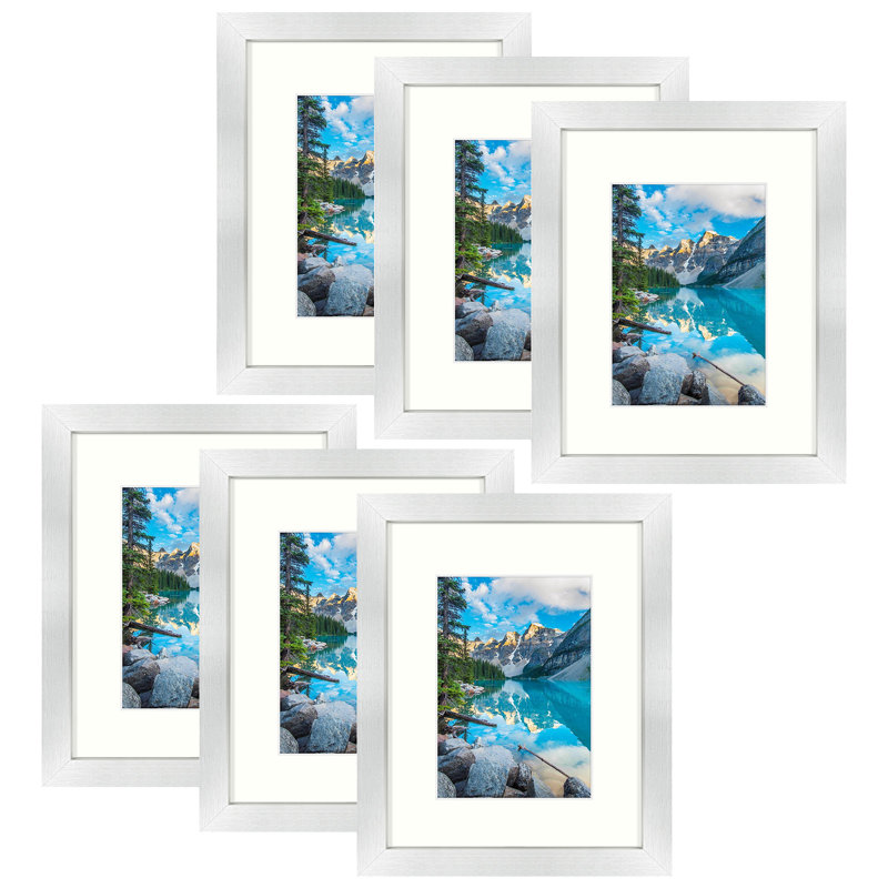 Ensemble de cadres muraux avec plexiglas Dreketi, Bleu, 8 pi x 10 po emmêlé à 5 po x 7 po
