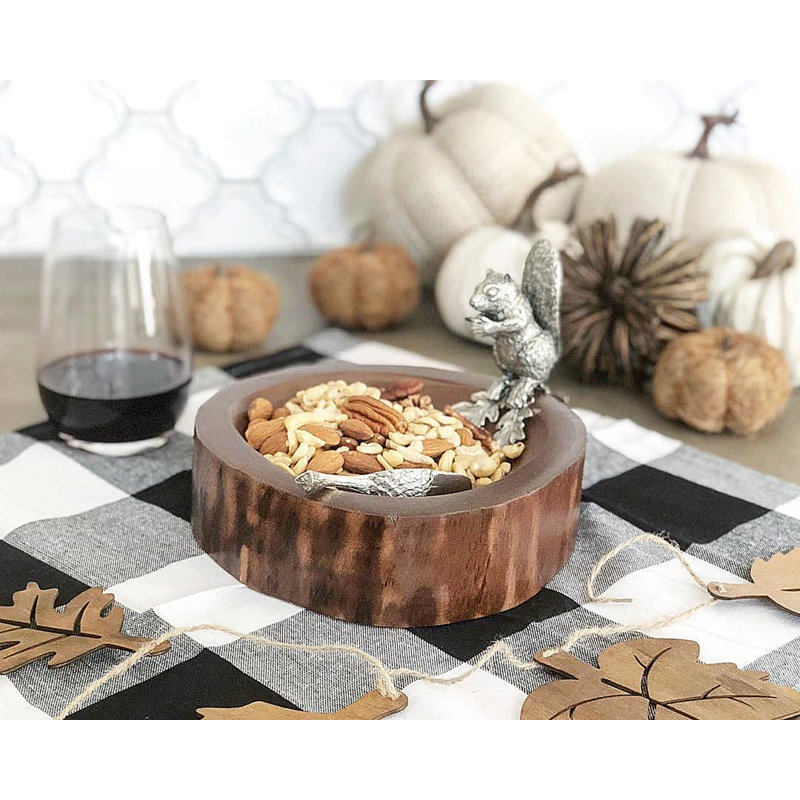 Woodland Creatures Wood Nut Bowl