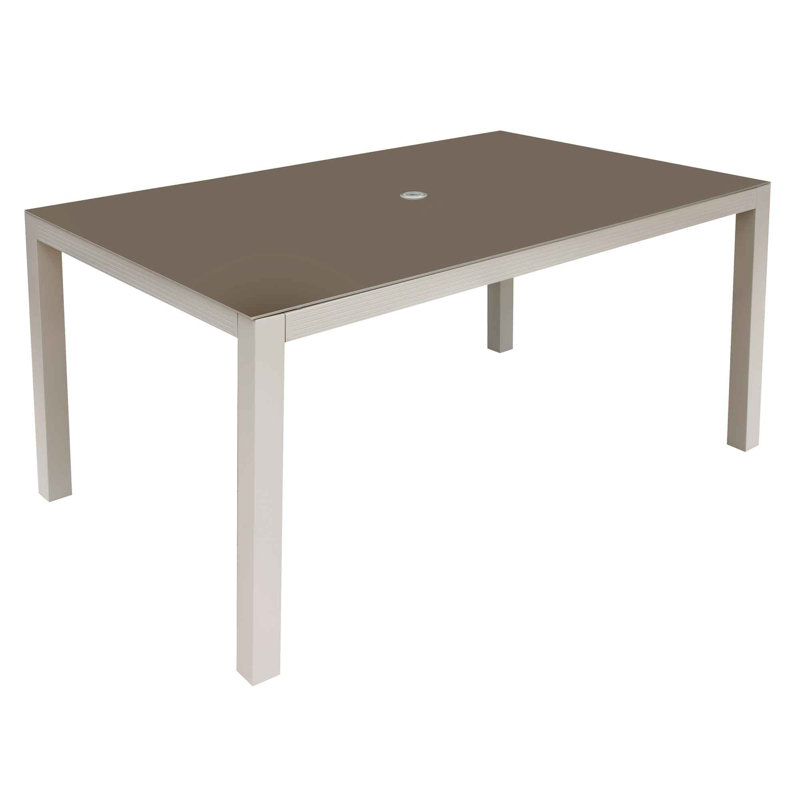 Aion Rectangular Outdoor Dining Table With Umbrella Hole , 152cm cm W 96cm cm D