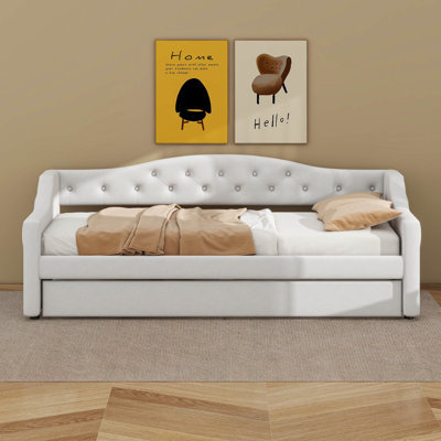Lit de jour tapissier simple TG avec ceinture et lit gigogne