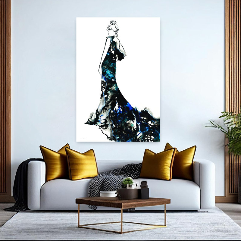 Cygne noir abstrait, art contemporain rétro, H 60 po x l 40 po