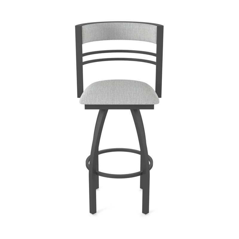 Hunter Swivel Stool, Tissu-graphique alpin, Étain, Tabouret de comptoir (siège d'une hauteur de 25 p
