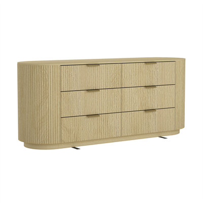 Commode 71 "en chêne naturel Olivia (6 tiroirs)