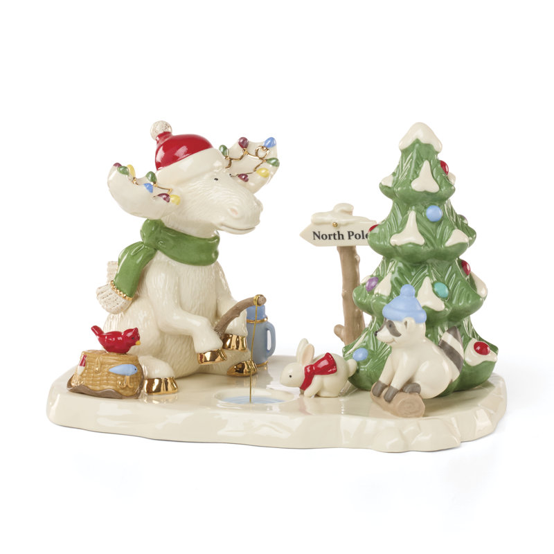 Lenox Marcel The Moose Fishing Figurine