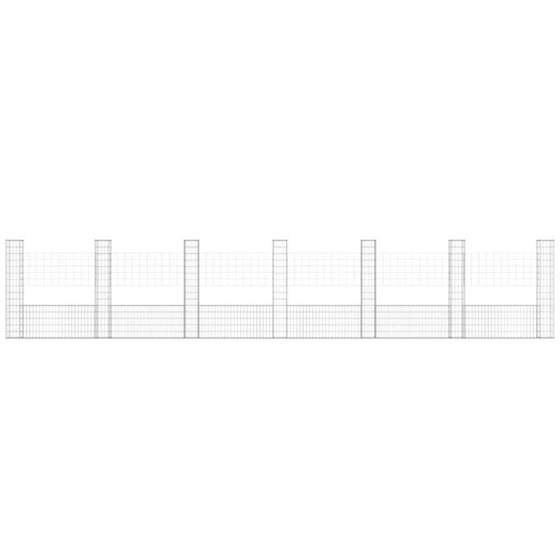 Silver Metal Fence Panel, 59.1" H x 291.3" W x 7.9" D