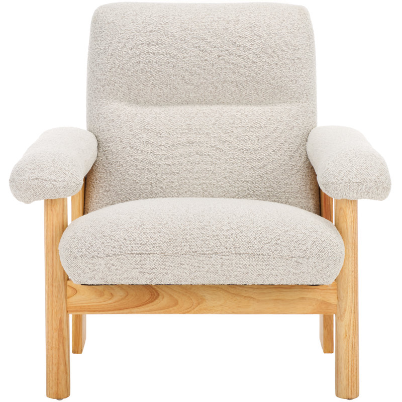 Natheniel Upholstered Armchair, White, Natural