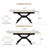 Modern Extendable Dining Table Sintered Stone Tabletop Geometric X-Frame Metal Spray-Painted Base Rectangular