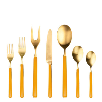 Fantasia Ice Gold Flatware Set - 32 Pieces - Mustard