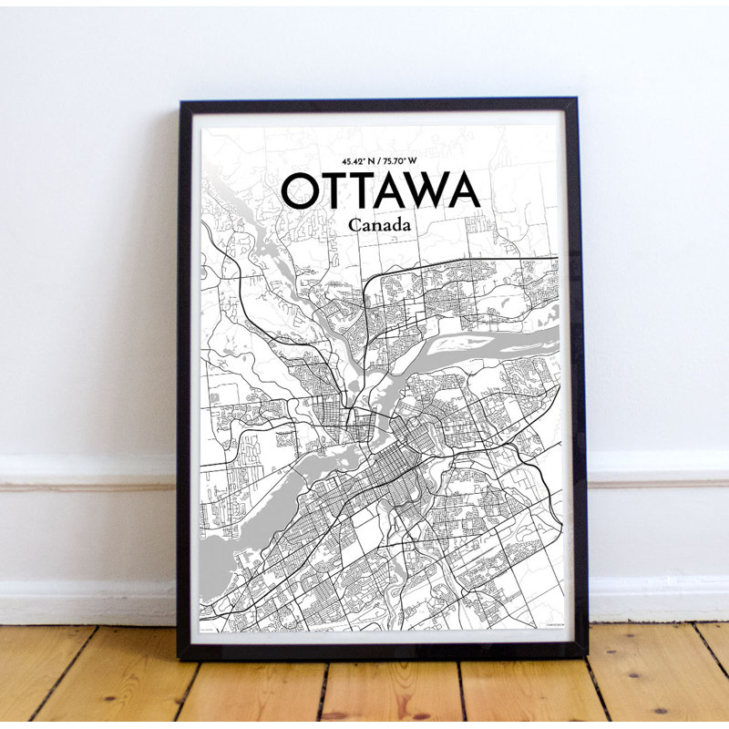 « ottawa city map », impression, H 17 po x l 11 po
